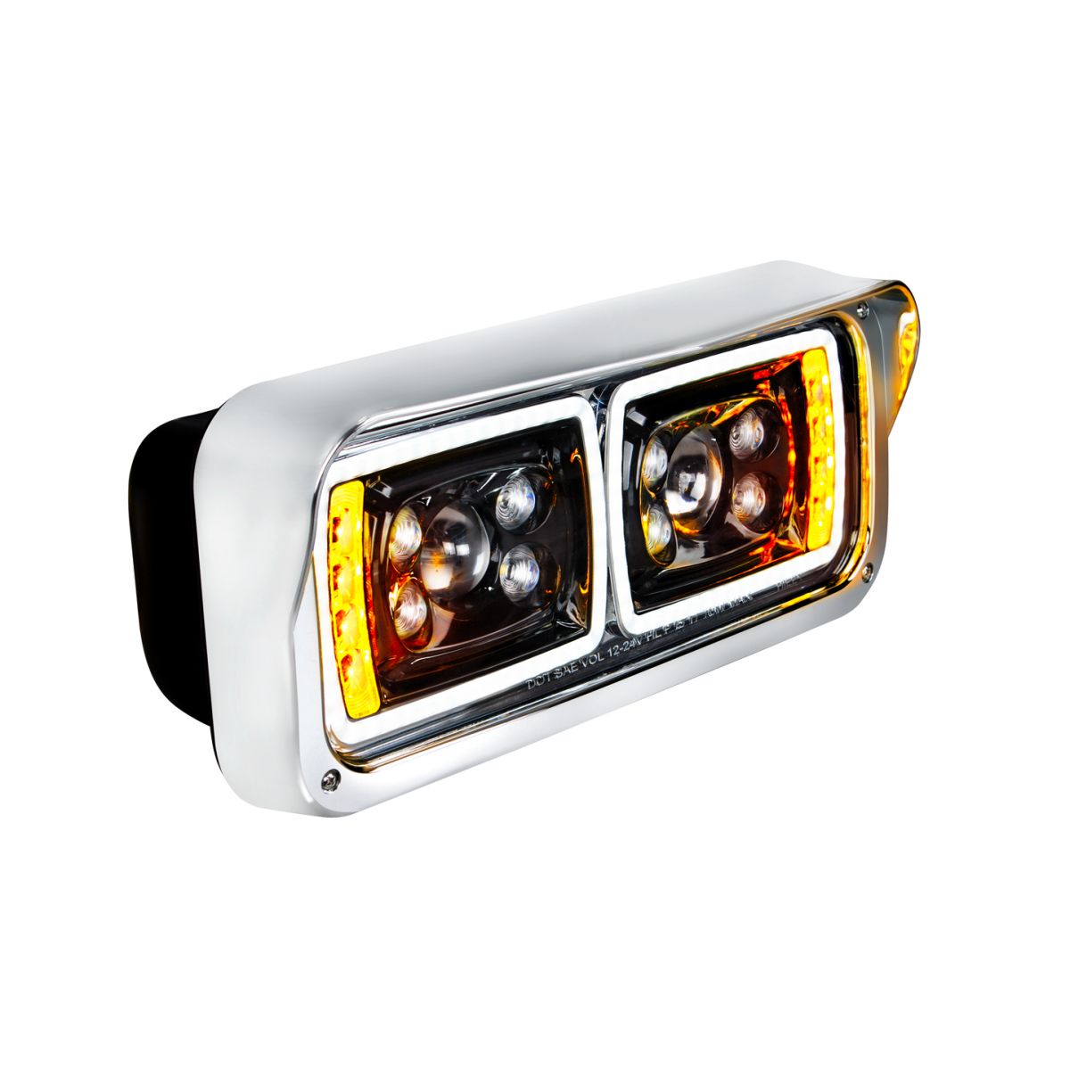 10 High Power LED Projection Headlight With LED Turn Signal & Position Light Bar