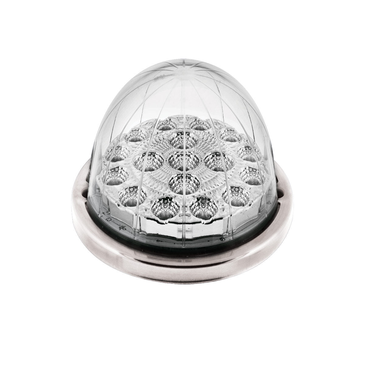 17 LED Watermelon Dual Function Double Fury Light Flush Mount Kit With Low Profile SS Bezel- Amber & Green LED