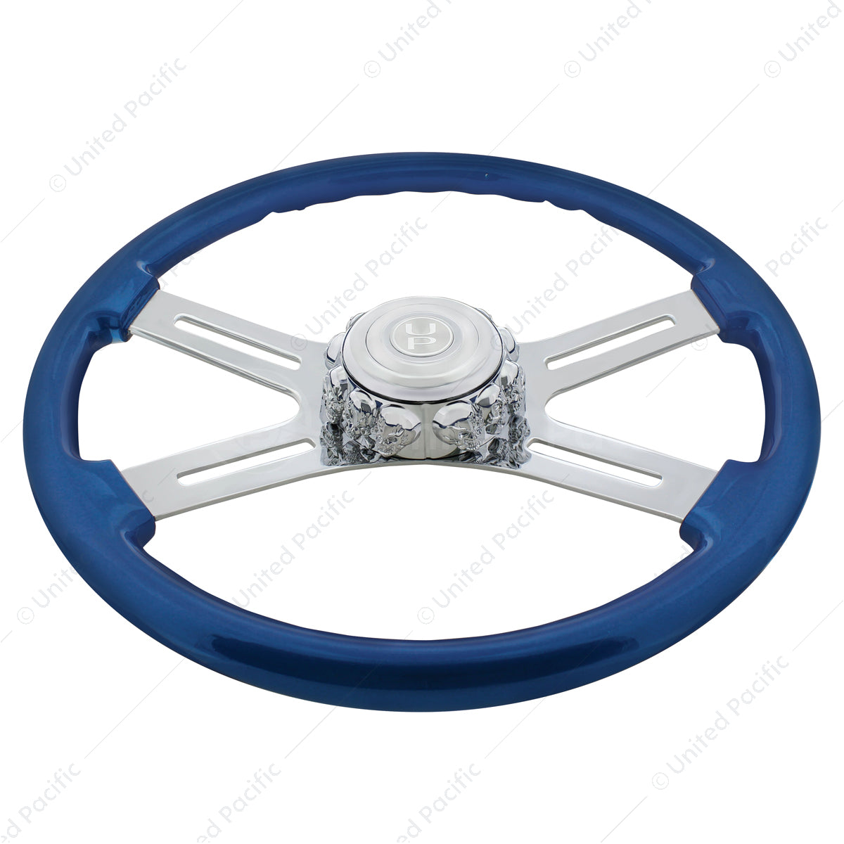 18" Color 4 Spoke Steering Wheel Only - Electric Blue