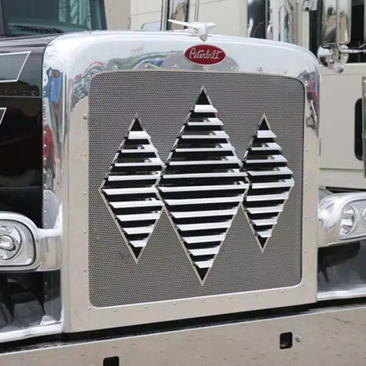 Triple Diamond Louvered Grille Insert w/ Small 1/4 inch Circle Holes and Bars