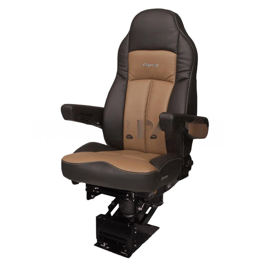 Legacy Silver Seat Two Tone (Black and Brown Leather) w/ Arms