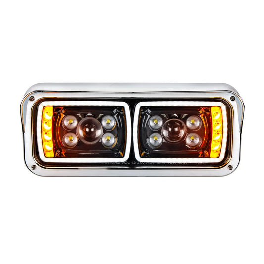 10 High Power LED Projection Headlight With LED Turn Signal & Position Light Bar