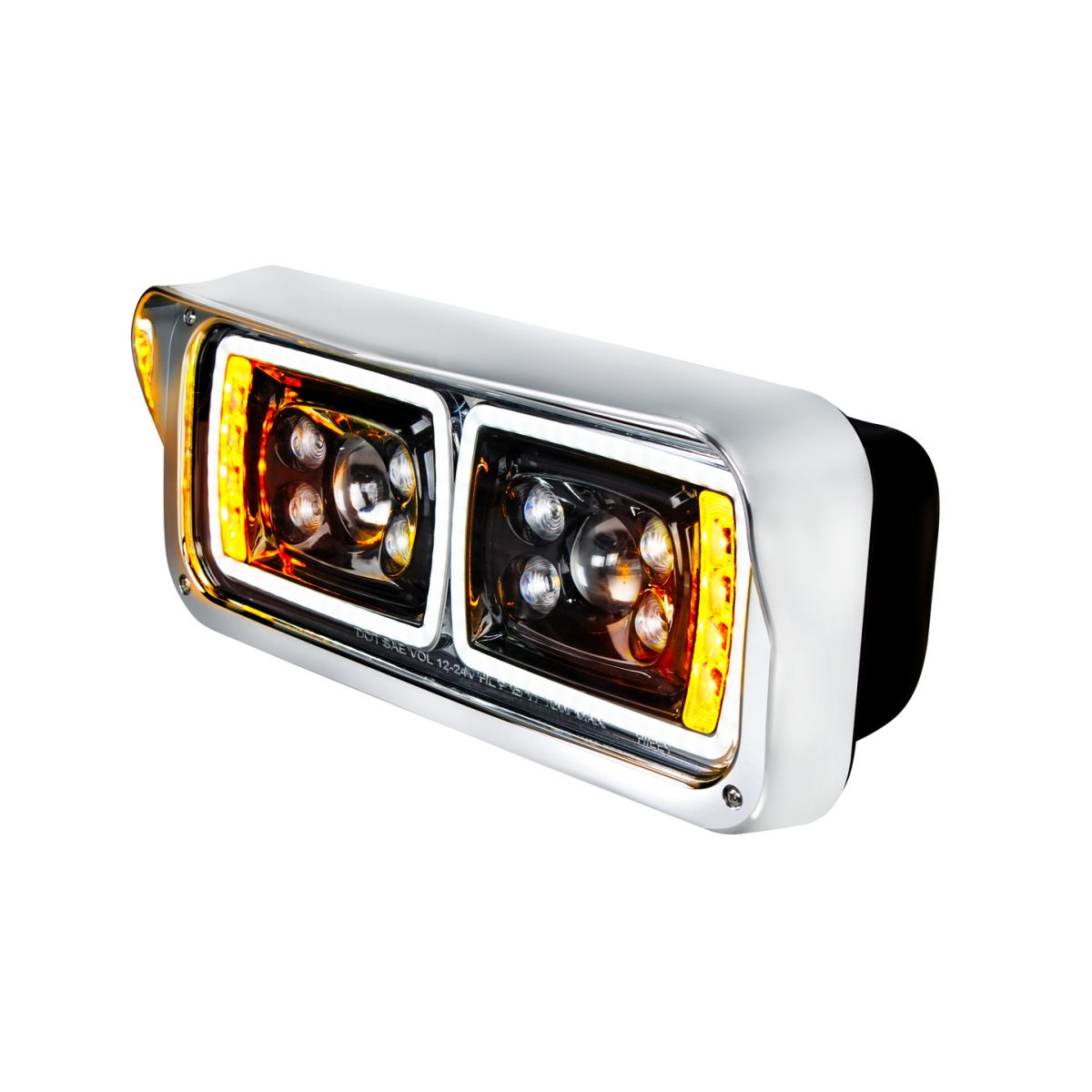 10 High Power LED Projection Headlight With LED Turn Signal & Position Light Bar