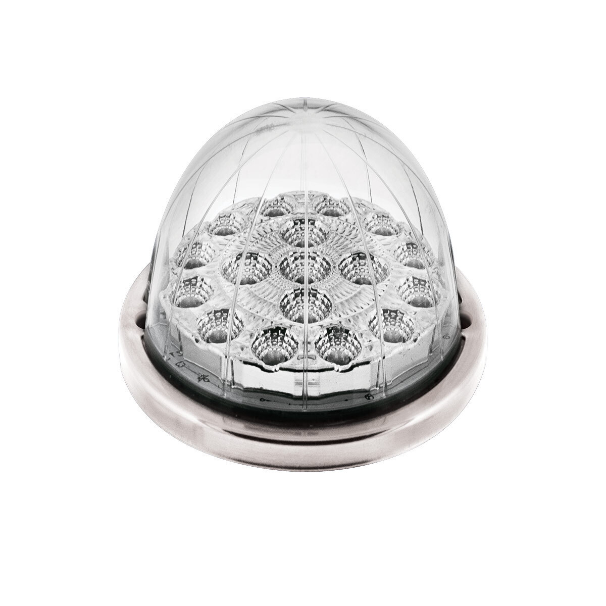 17 LED Watermelon Dual Function Double Fury Light Flush Mount Kit With Low Profile SS Bezel-Red & Purple LED