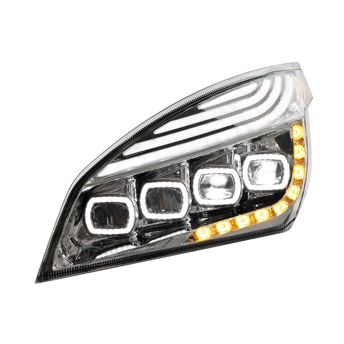 Quad-LED Headlight With LED DRL & Seq. Signal For 2018-2024 Freightliner Cascadia