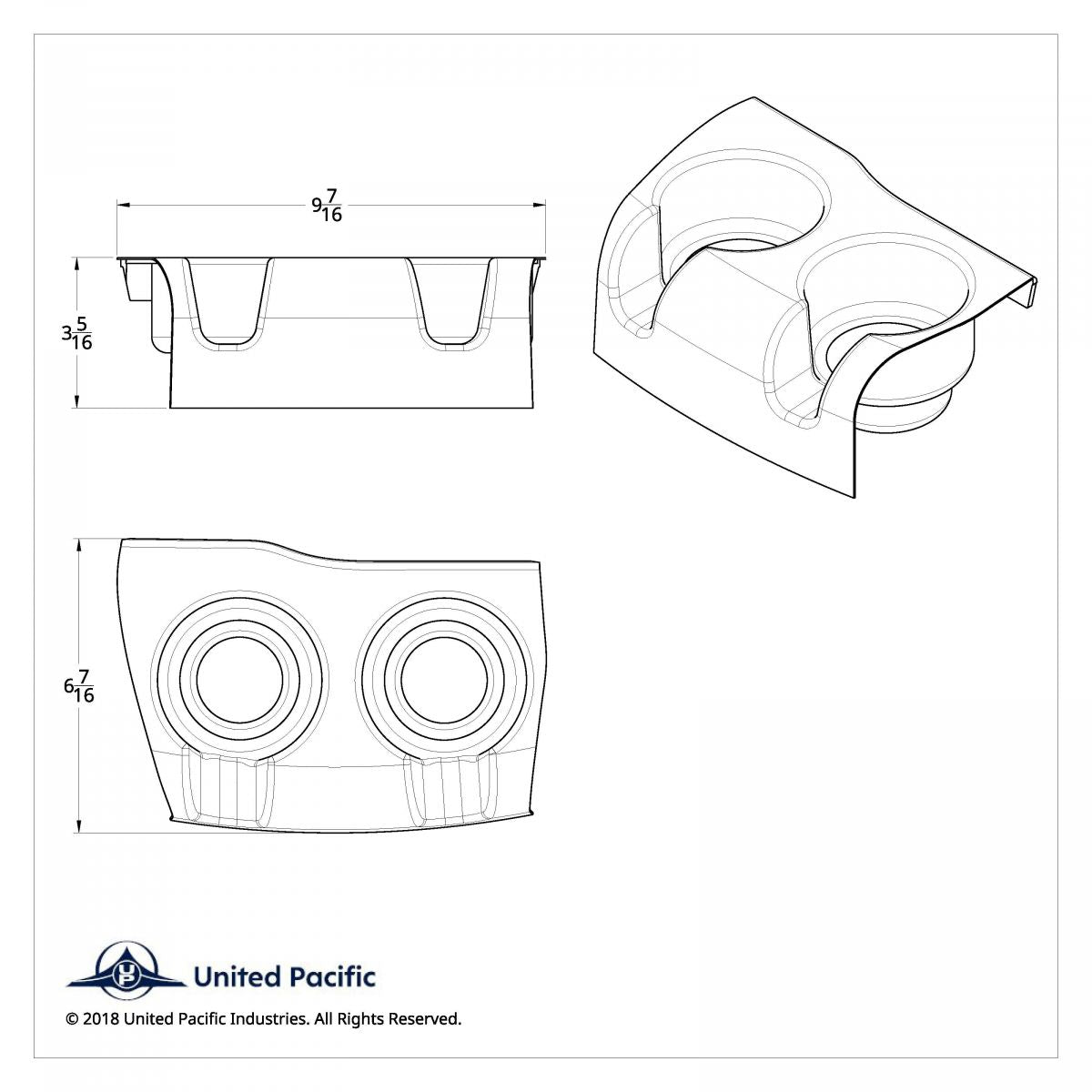 Chrome Plastic Cup Holder For Kenworth W900/T800 (2006+) And T660 (2007-2017)