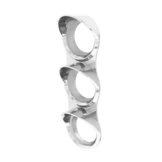 Chrome Small 3-Gauge Bezel With Visor For Mack