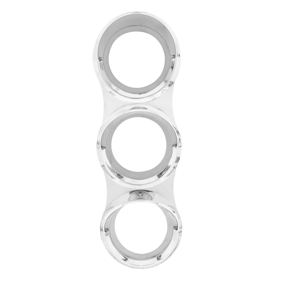 Chrome Small 3-Gauge Bezel With Visor For Mack
