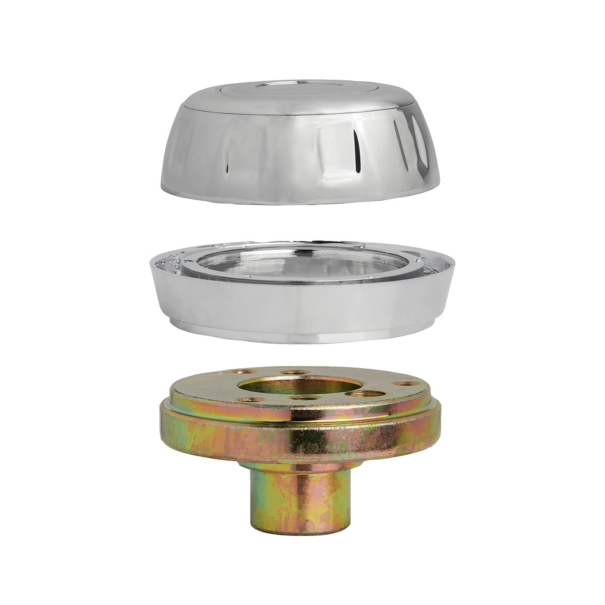 Chrome Steering Wheel Hub & Horn Button Kit For Peterbilt (1998-2005), & Kenworth (2001-2002)
