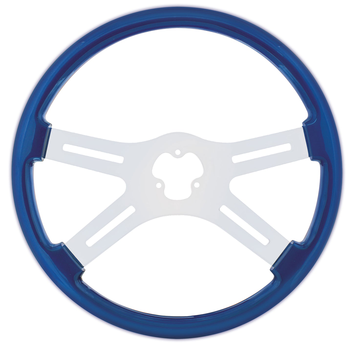 18" Color 4 Spoke Steering Wheel Only - Electric Blue