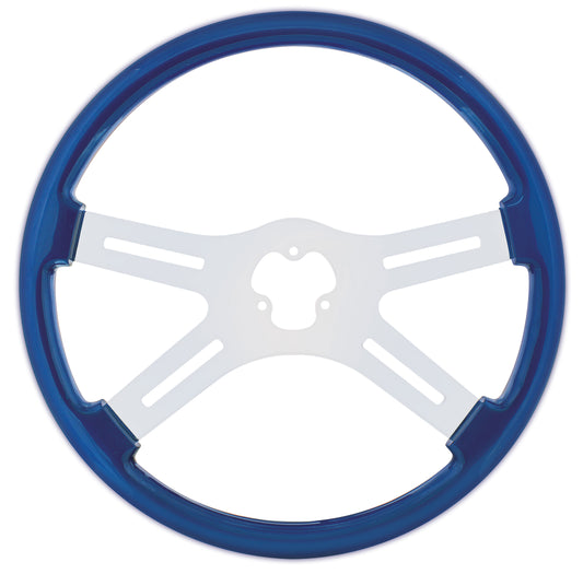 18" Color 4 Spoke Steering Wheel Only - Electric Blue
