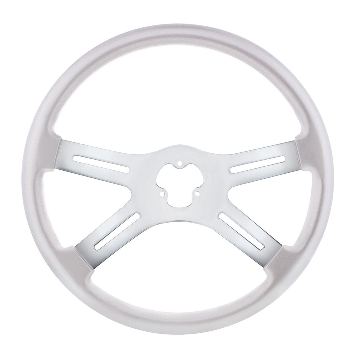 18" Candy Color 4 Spoke Steering Wheel Only - Liquid Silver