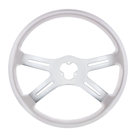 18" Candy Color 4 Spoke Steering Wheel Only - Liquid Silver